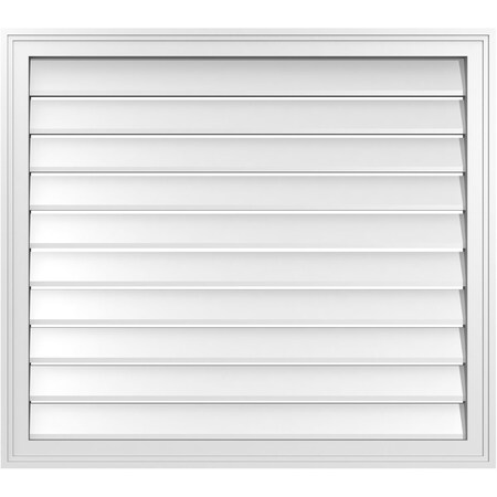 Ekena Millwork Vertical Surface Mount PVC Gable Vent: Functional, w/ 2"W x 1-1/2"P Brickmould Frame, 36"W x 32"H GVPVE36X3202SF